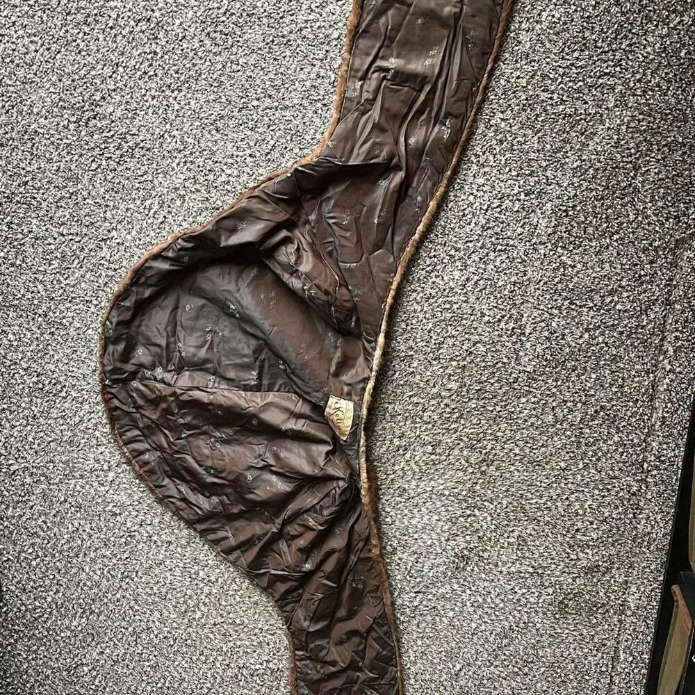 Vintage Kellers Fine Furs Brown Genuine Fur Shawl Luxury Coastal Grandma Chic - Picture 6 of 8